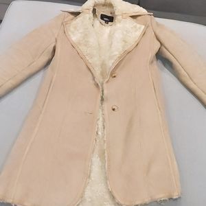Suede and fur gorgeous tan coat